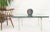 Square 3/4" glass top stainless steel base Barcelona coffee table Bauhaus style.