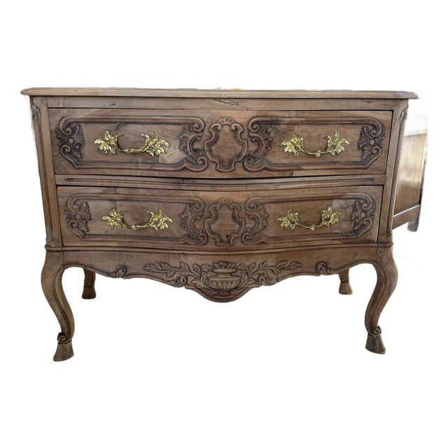 18th Century French Bleached Solid Walnut Period Chateau Chest of Drawer / Commodes For Sale