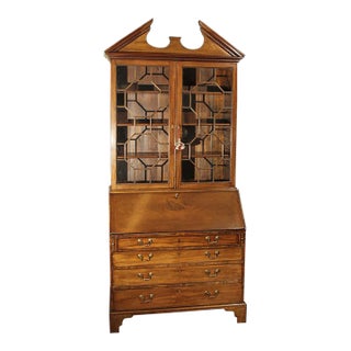 Antique English George III Mahogany Secretary Bookcase, Circa 1780 For Sale