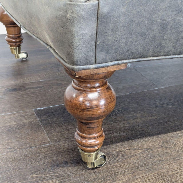 Textile Lillian August Tufted Leather & Fabric Club Chair For Sale - Image 7 of 8