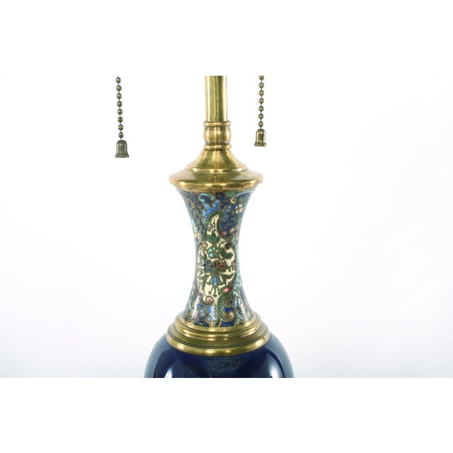 Gemstone 19th Century Sevres Style Porcelain / Onyx Base Table Lamps - a Pair For Sale - Image 7 of 13