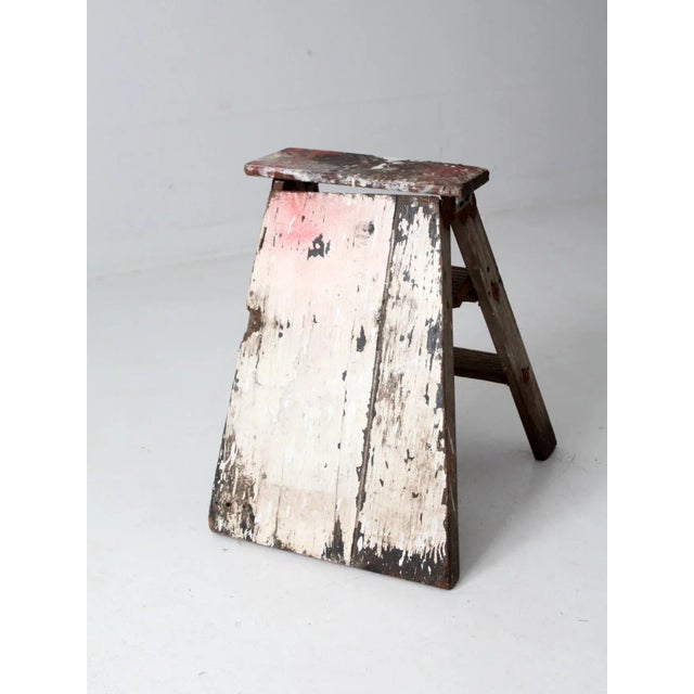 Vintage Rustic Wooden Step Ladder For Sale - Image 12 of 12