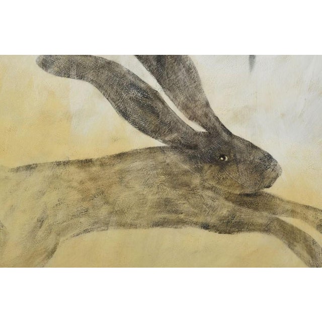 (Virginia, 20th/21st century) Running Rabbit, 2008, signed verso "K. Eide", encaustic, 48-1/2 x 36 in.; unframed