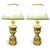 Wood Antique Gilded Pendant Lamps with Lampshades, Set of 2 For Sale - Image 7 of 7