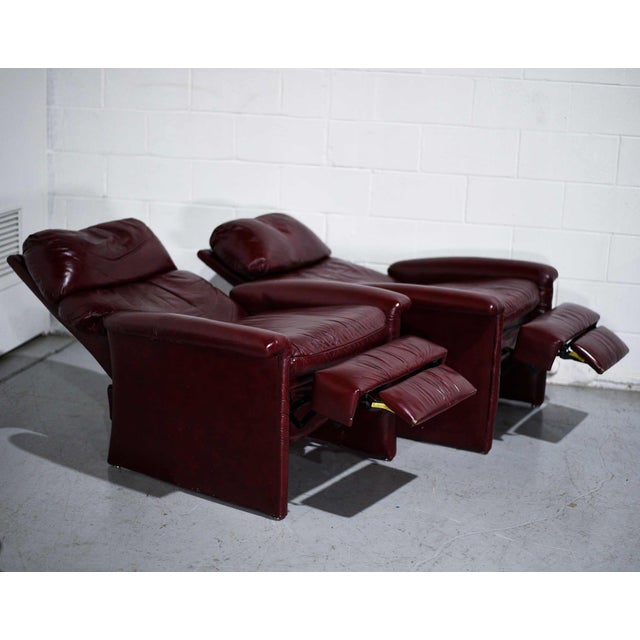 Vintage Genuine Oxblood Leather Recliner Chairs by Bradington Young - a ...