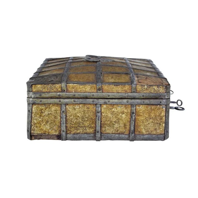 Wood Late 18th Century Scandinavian Metal Bound Box For Sale - Image 7 of 11