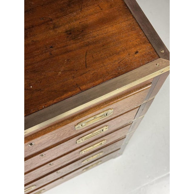 Brown Campaign Chest of Drawers in Mahogany, 1800s For Sale - Image 8 of 18