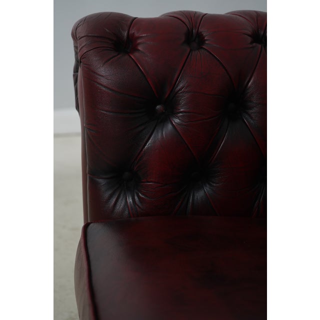 Chesterfield Tufted Leather English Loveseat For Sale - Image 11 of 18