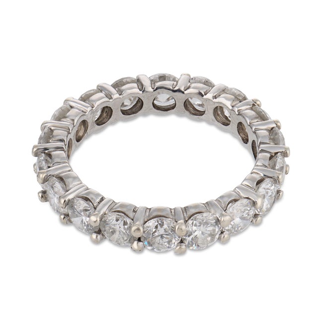 Contemporary Vintage 3.35 Carat Diamond Platinum Eternity Band, Size 10 For Sale - Image 3 of 5