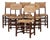 Vintage French Oak Straw-Seated Chairs, 1950, Set of 6 For Sale