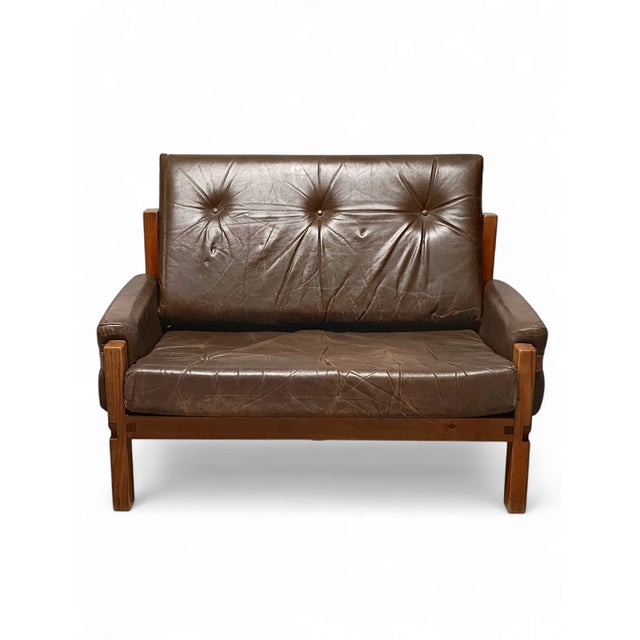 Model S17Z Love Seat attributed to Pierre Chapo, France, 1960s For Sale - Image 12 of 12