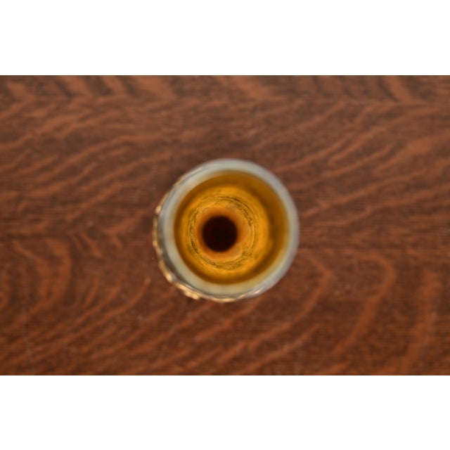 Tiffany Studios New York Favrile Iridescent Art Glass Tall Bud Vase on Bronze Doré Stand For Sale In South Bend - Image 6 of 12