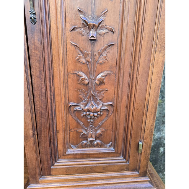 Antique Art Nouveau French Walnut Buffet Cabinet, 1900s For Sale - Image 4 of 18