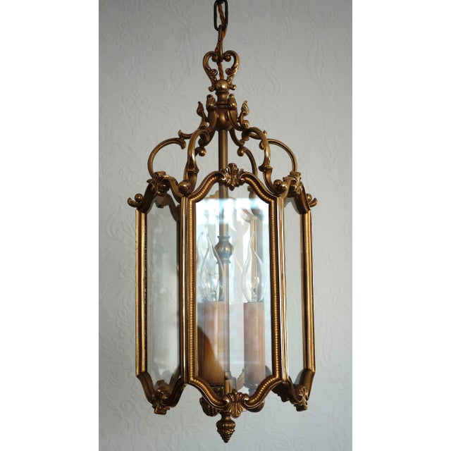 Brass and Glass Lantern Pendant, 1960s For Sale - Image 6 of 17
