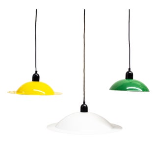 Lampiatta Enamel Lamps by Jonathan De Pas & Donato Durbino & Paolo Lomazzi for Stilnovo, 1971, Set of 3 For Sale