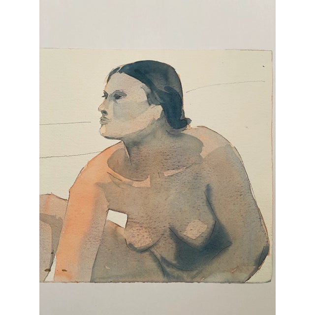 2000 - 2009 Vintage Original Double Sided Figural Watercolor by Jon Hall 2000 For Sale - Image 5 of 5