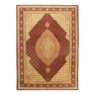 Pasargad DC Fine Hand Knotted Silk & Wool Tabriz Design Rug For Sale
