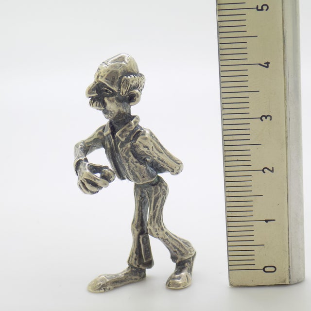 Vintage Italian Handmade Silver Elderly Bocce Player Figurine by Raspini, Arezzo, 1970s For Sale - Image 10 of 11