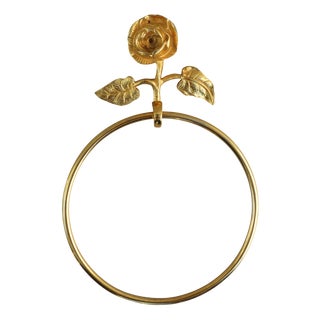 Mid-Century Modern French Rose Flower Towel Ring, 1950s For Sale