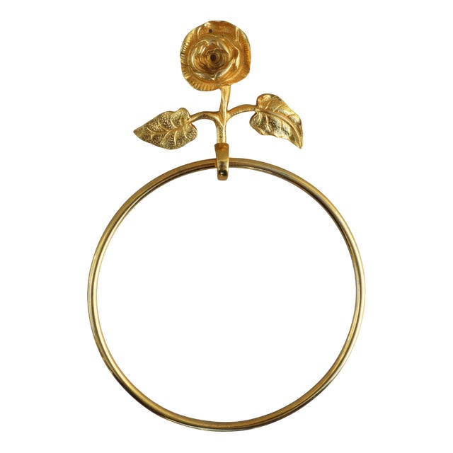 Mid-Century Modern French Rose Flower Towel Ring, 1950s For Sale