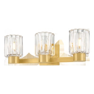 Mitzi Danae 18 in. 3 Light Bath and Vanity in Aged Brass Finish For Sale