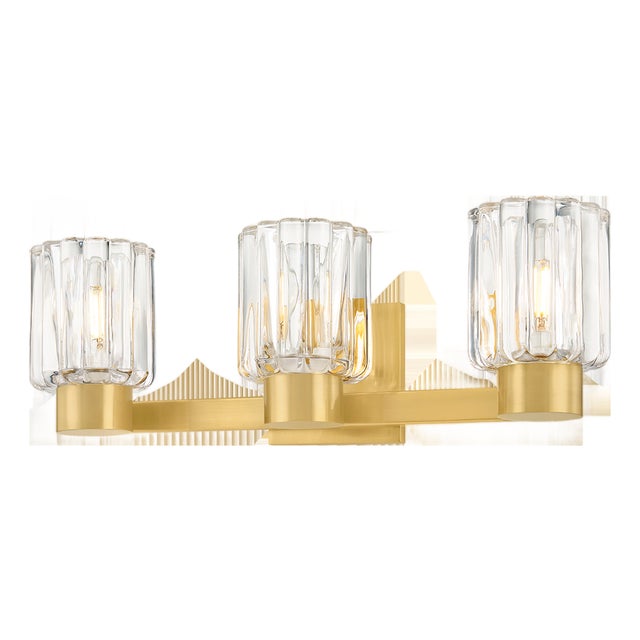Mitzi Danae 18 in. 3 Light Bath and Vanity in Aged Brass Finish For Sale