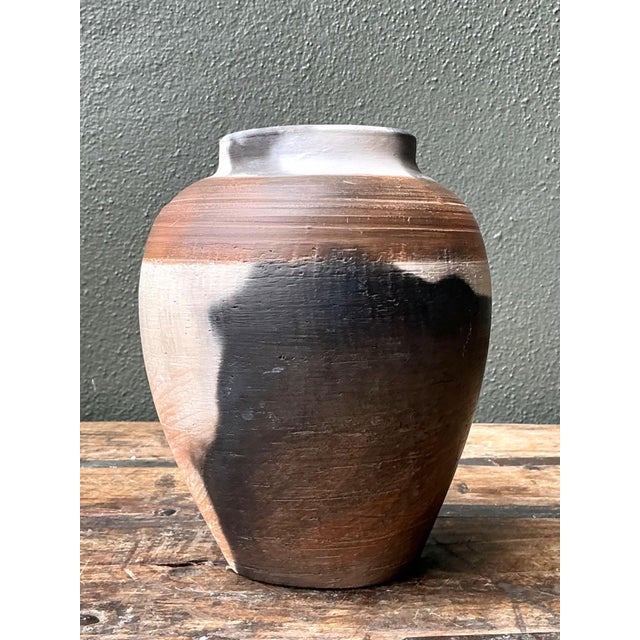 Mid 20th Century Vintage Studio Pottery Burnished Ceramic Vase For Sale - Image 5 of 15