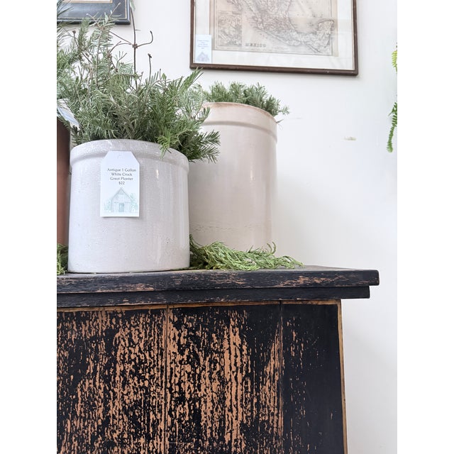 Ebony Antique Ebony Painted Linen Cabinet For Sale - Image 8 of 10