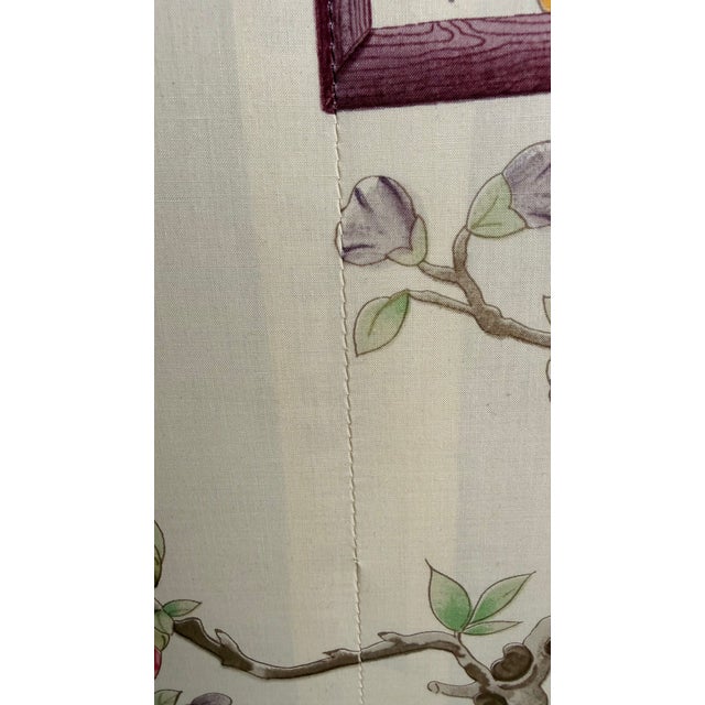 Vintage King-Size Chinoiserie Silk Upholstered Headboard With Carved Frame For Sale - Image 9 of 16