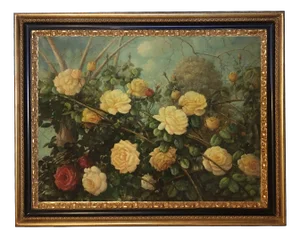 Still Life of Flowers, Italian School, Italy, Oil on Canvas, Framed