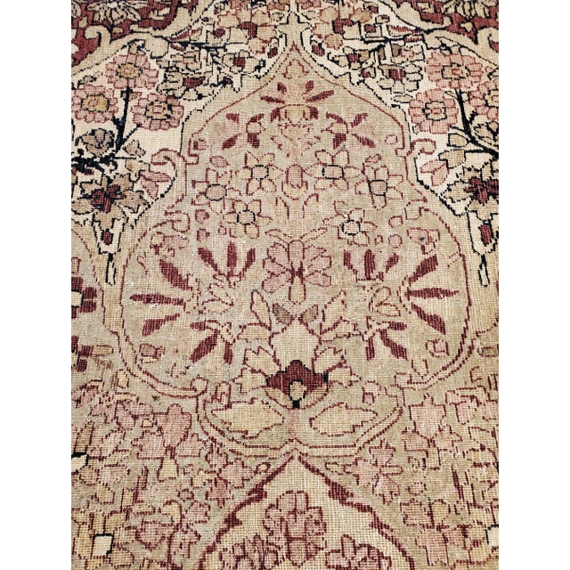 Navy Blue Late 19th Century Antique Lavar Kerman Carpet, Fine Persian Oriental Rug Jewel Blue, Gold and Navy For Sale - Image 8 of 9