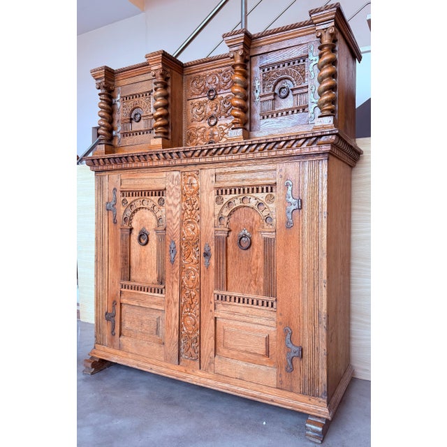 Late 19th Century Boho Hand Carved Dutch Cabinet For Sale - Image 4 of 18