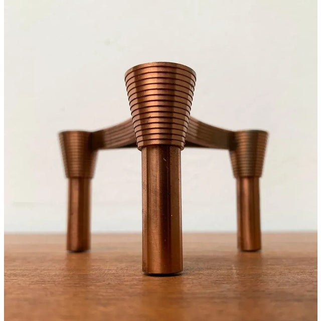 Mid-Century Stacking Candleholder in Copper For Sale - Image 4 of 18