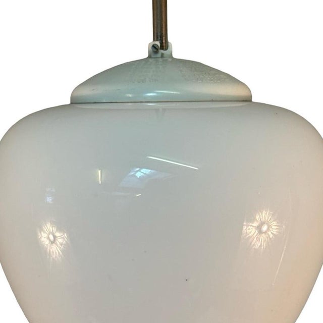 Vintage MCM Pendant Light in Milk White Glass from Pegasam Spain For Sale - Image 6 of 9