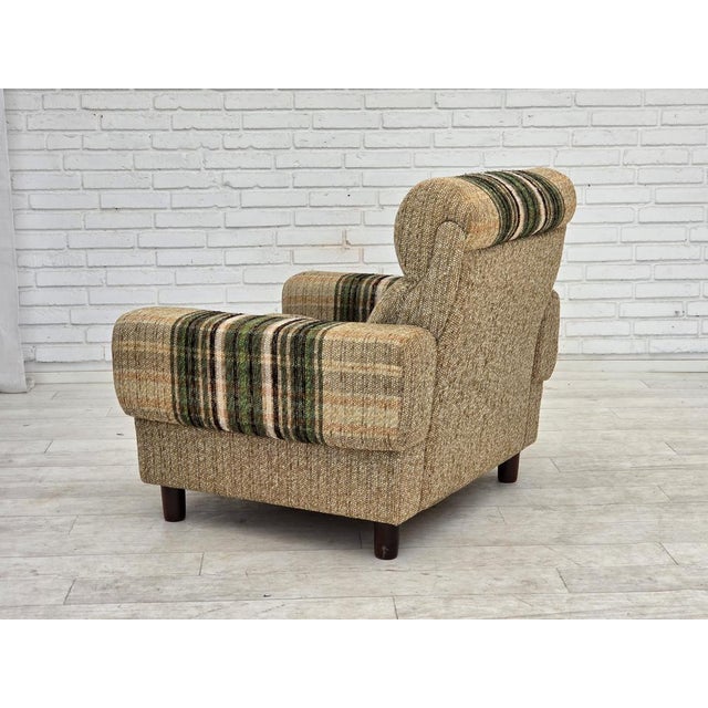Danish Club Chair in Furniture Wool from Nisbo Horsens, 1980s For Sale - Image 13 of 18