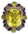 Bochic “Capri” Vintage Sapphire, Peridot & Lemon Quartz Ring Set In 18K Gold & Silver For Sale