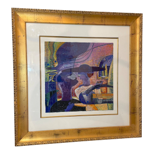 1990s Adrian Wong Shue Asian Hand Signed Art Deco Lmt. Ed. Serigraph Print Art