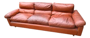 Vintage Three-Seater Leather Sofa by Tito Agnoli for Poltrona Frau, 1970s