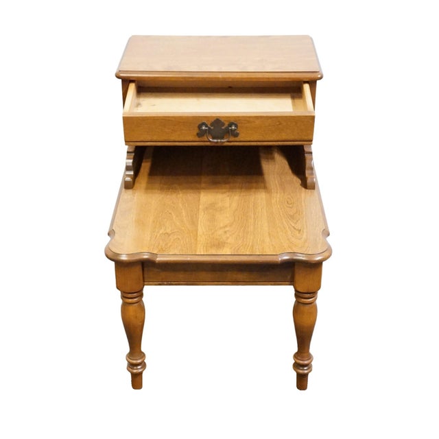 Mid 20th Century Ethan Allen Heirloom Nutmeg Maple Colonial Early American 19" Accent Step End Table 10-8442 For Sale - Image 5 of 12