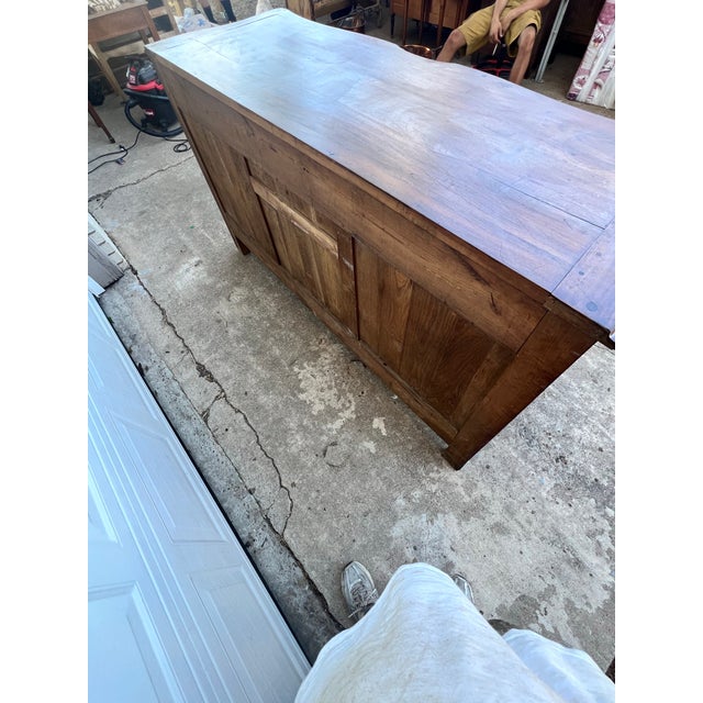 Burnt Umber French 19th Century Louis XV Provincial Solid Walnut Two Door Buffet For Sale - Image 8 of 12