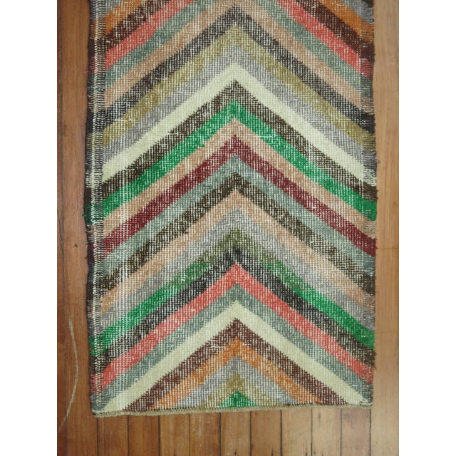 20thC Funky Mid-Century Modern Turkish Deco Runner - 1'9" x 5'7" For Sale - Image 4 of 6