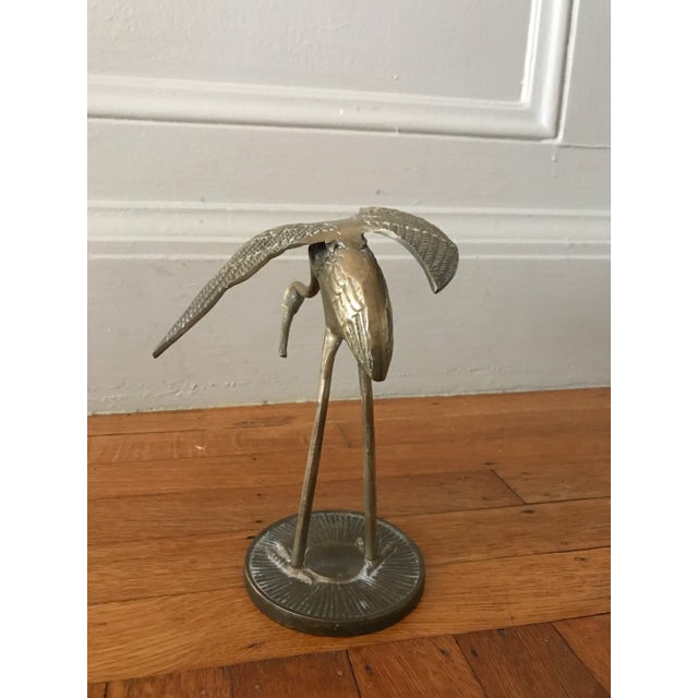 Vintage Brass Bird Sculpture For Sale - Image 4 of 7