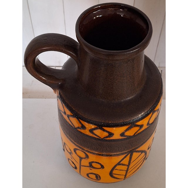 Vintage Orange Ceramic Vase, 1970s For Sale - Image 3 of 5