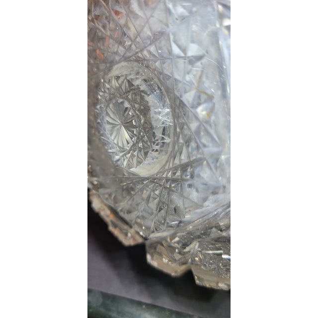 Antique American Brilliant Cut Glass Carafe Hobstar Crystal C1900 For Sale In Tampa - Image 6 of 12
