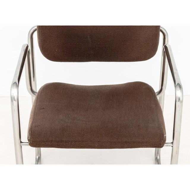 Bauhaus Upholstered Chrome Armchair For Sale - Image 4 of 8
