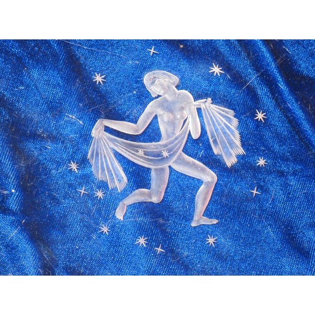 Glass Plate Art Nouveau Orrefors wheel Engraved Nude stars 1920's-30's Art Deco For Sale - Image 10 of 18