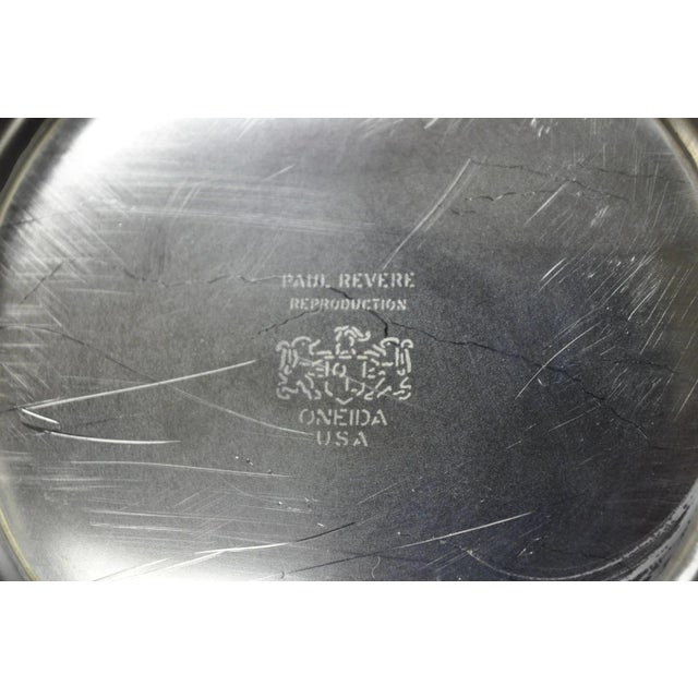 Silver Vintage Mid Century Modern Paul Revere Oneida Silver Plate 8" Round Serving Bowl For Sale - Image 8 of 9