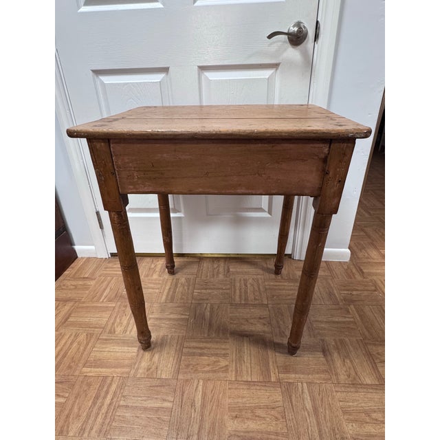 Antique Country Sheraton Pine One-Drawer Side Table For Sale In San Francisco - Image 6 of 11