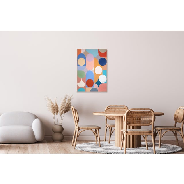 2026, Geometric Shapes Painting, Art Deco Diagramas, Acrylic Paint on Watercolor Paper, Vivid Tones by Natalia Roman For Sale In Miami - Image 6 of 8