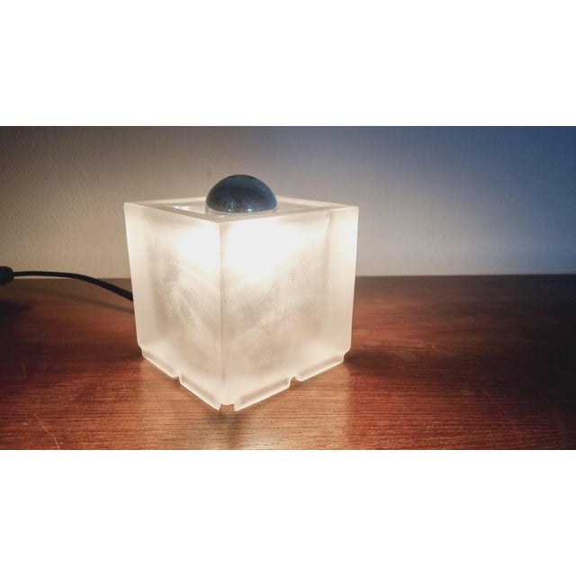 Mid-Century Table Lamp Ice Glass Cube from Peill & Putzler, Germany, 1970s For Sale - Image 12 of 16